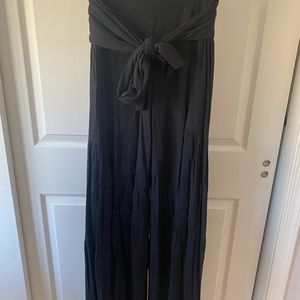 Wide leg flowy tie beach pants